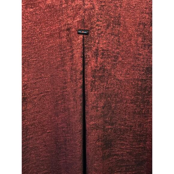 Ali Miles NWT red iridescent textured satin boutique tunic wired stand up collar - Picture 7 of 15